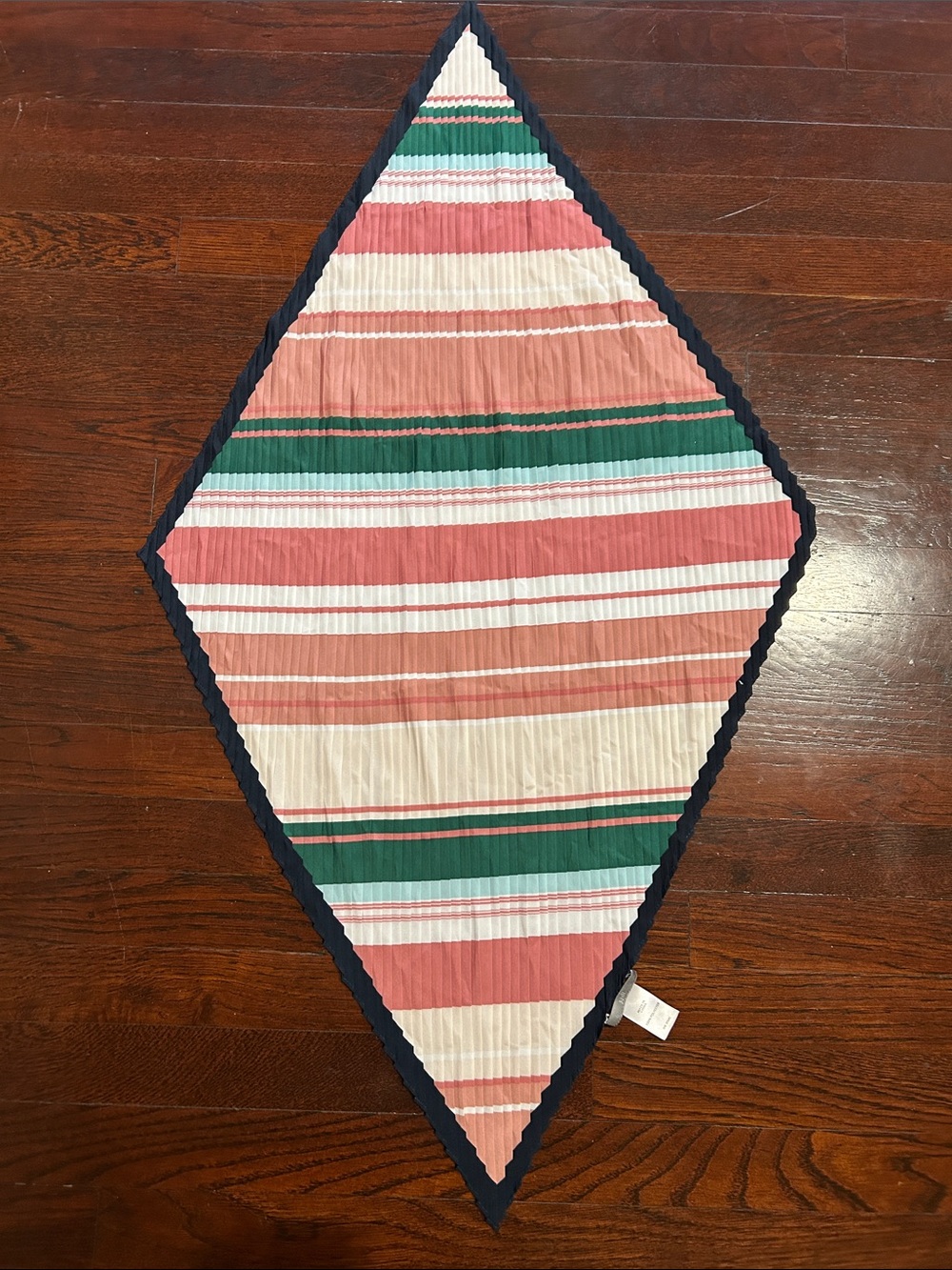 J. Jill Diamond Scarf with Pink, Green, Cream Stripes